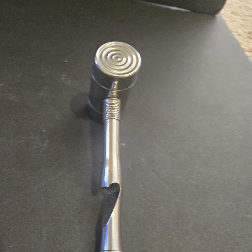 VINTAGE CAVALIER NATIONAL SILVER CHROME BAR TOOL JIGGER CORK CAN OPENER